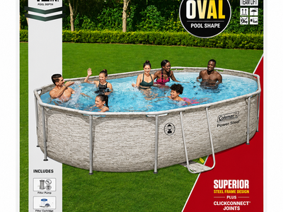 Coleman Power Steel Oval Above Ground Pool Set - 16ft x 10ft x 42in