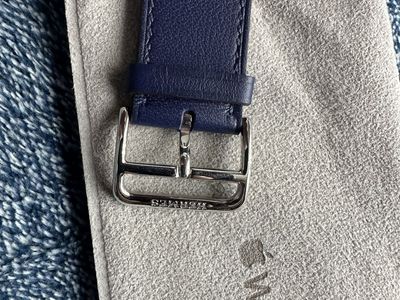 Apple Watch Hermes Leather Single Tour Band Blue / Printed