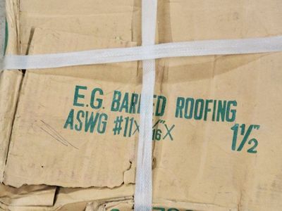 E.G. Barred Roofing Nails - ASWG #11, 1-1/2" x 16X, 50 lbs - Made in Japan