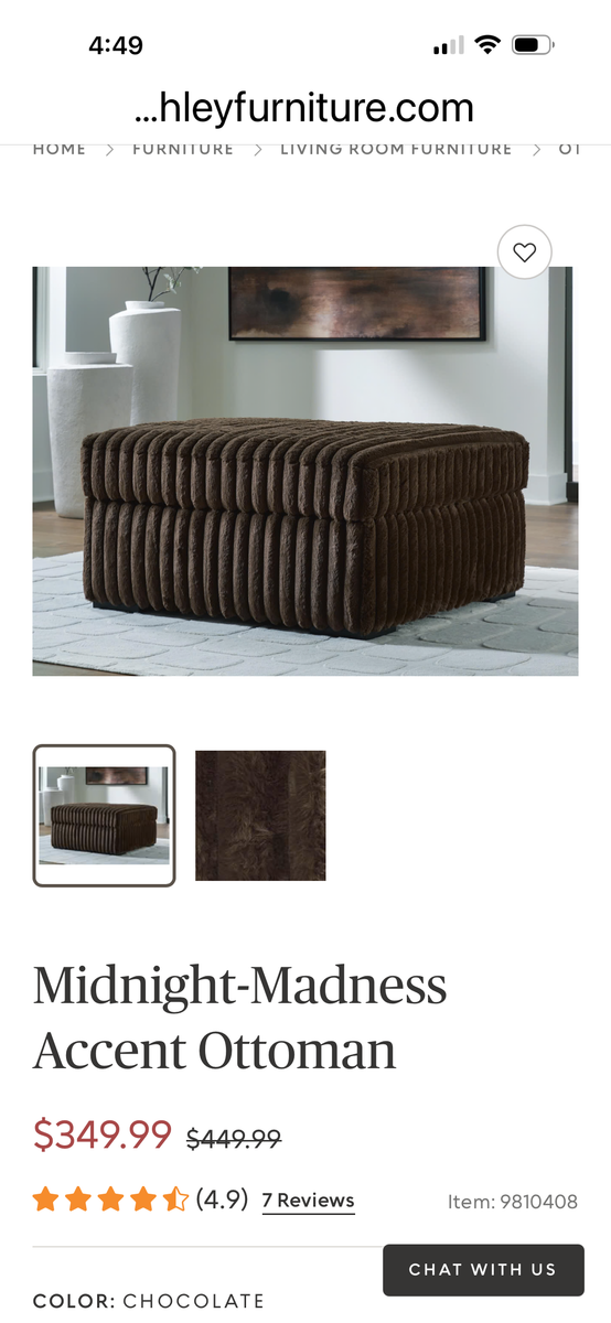Chocolate brown ottoman 