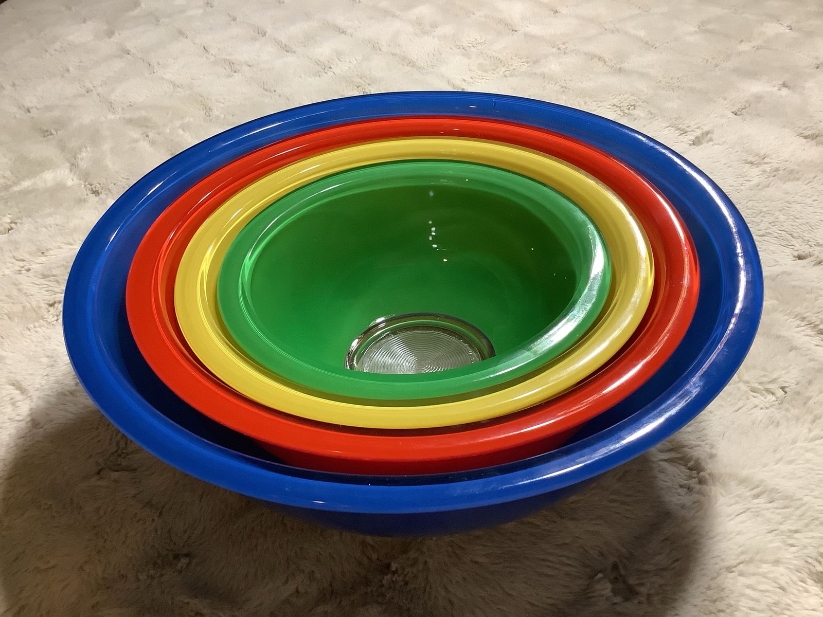 Vintage Anchor Hocking Primary Colors Nesting Mixing Bowls - Set of 4