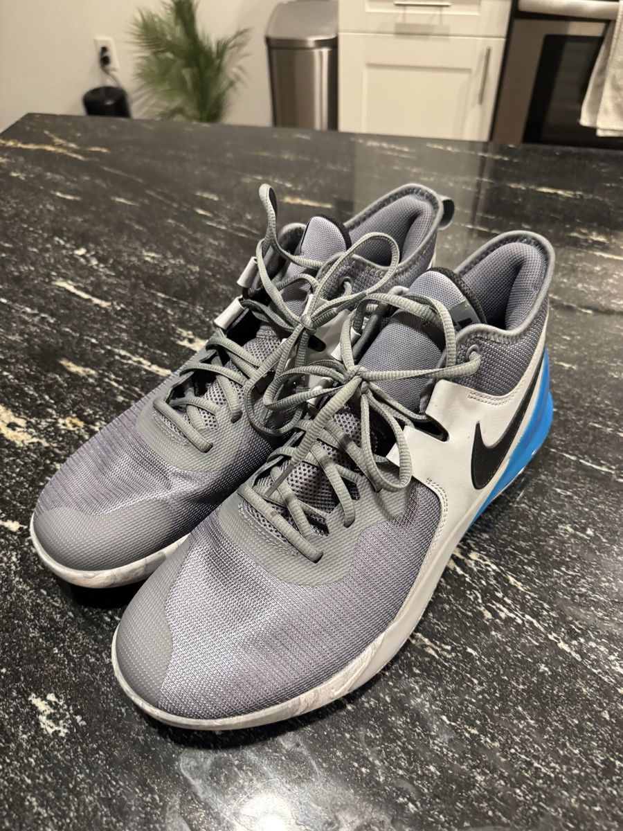Nike Air Max Impact Gray & Blue Mesh Training Shoes - Men's Size 12