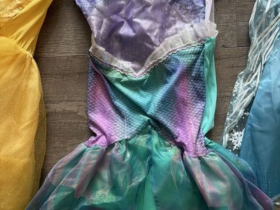 Girls' Princess & Mermaid Costume Dress Lot - Belle, Elsa, and Ariel (Size 4-6)