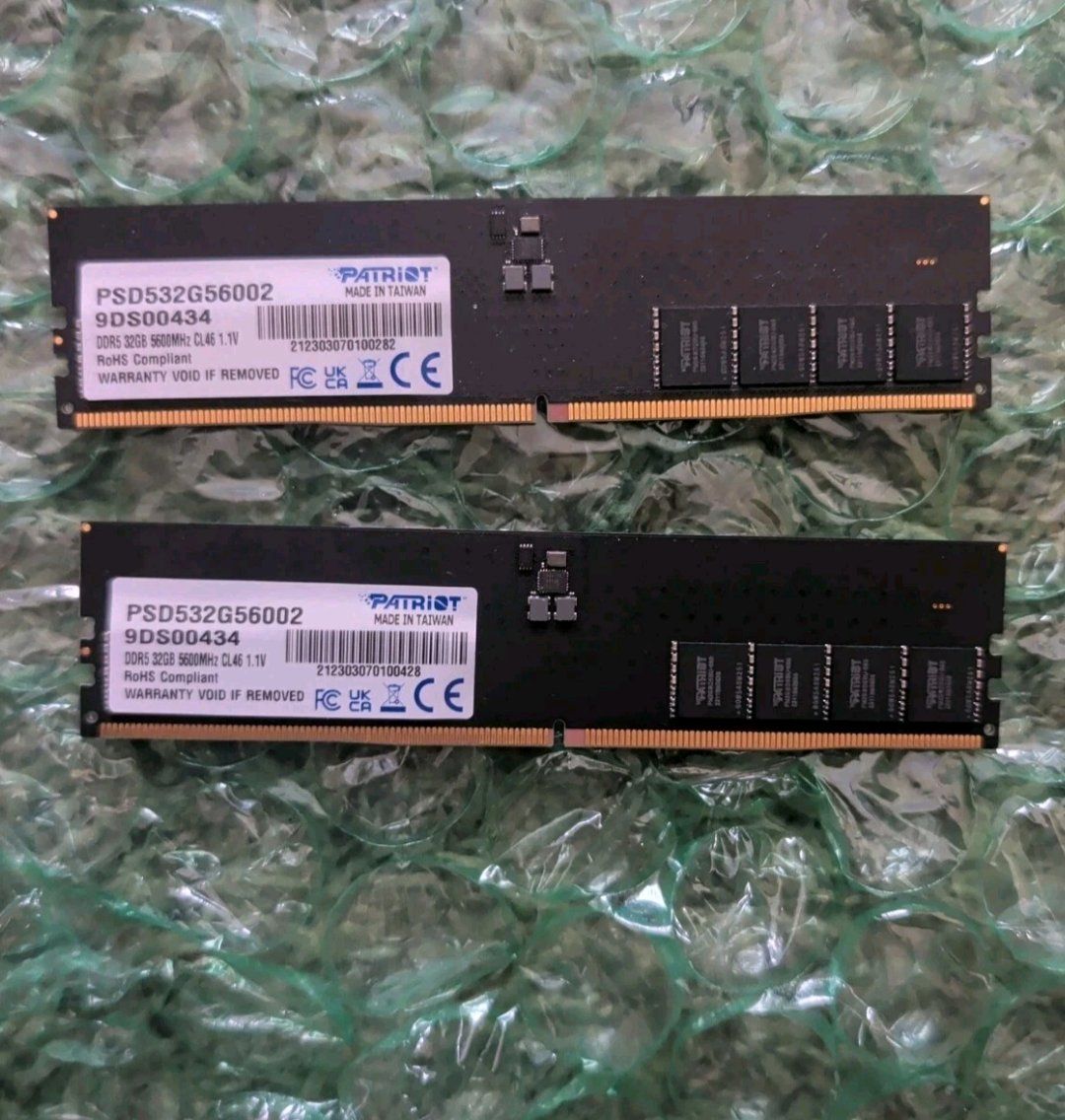 Patriot Signature DDR5 64GB (2x32GB) 5600MHz CL46 Desktop RAM Kits