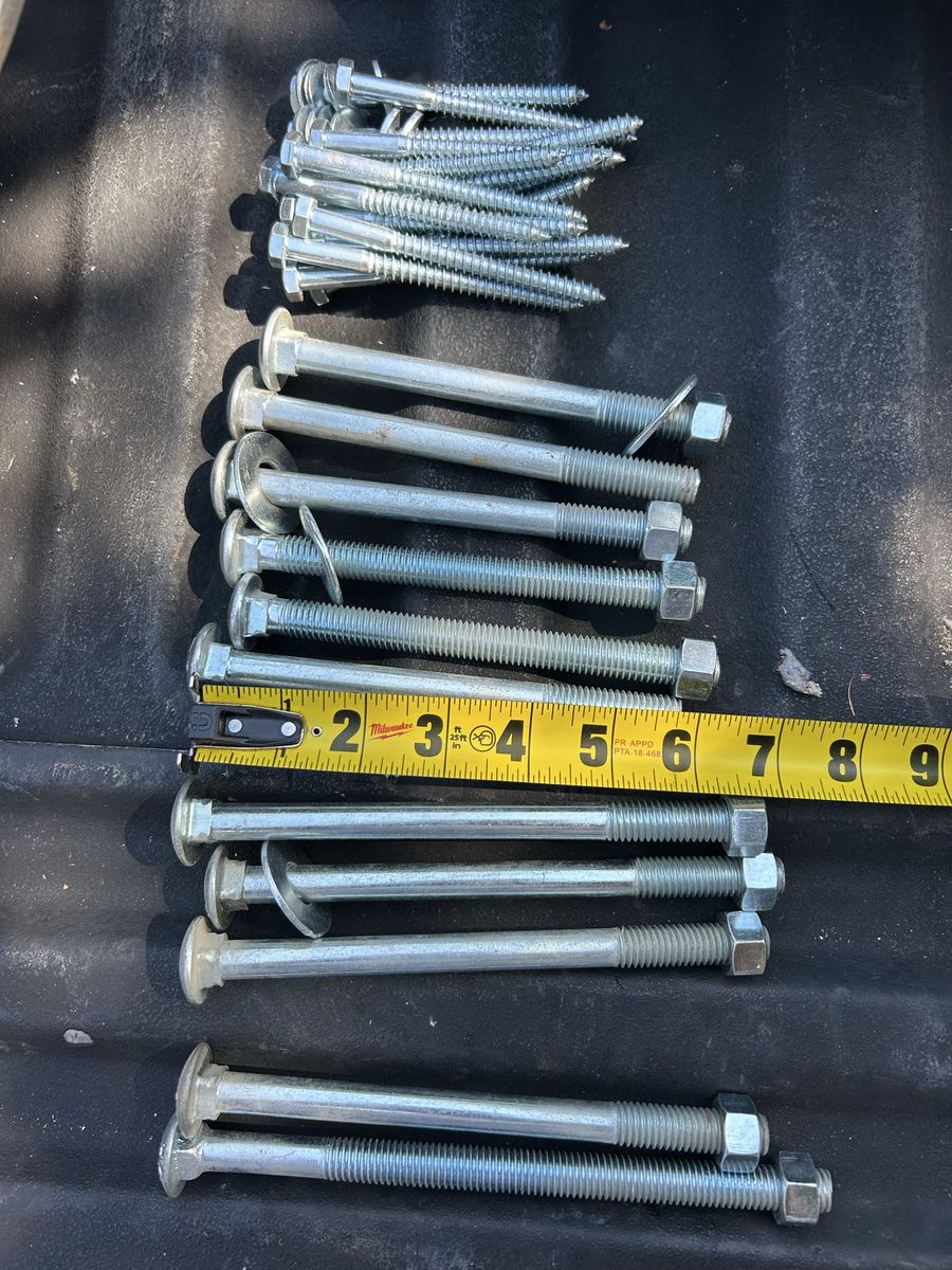 Carriage bolts and lag screws
