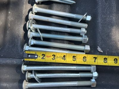Carriage bolts and lag screws