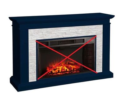 Ledgestone 55in Fireplace Mantel with Faux Stacked Stone, Navy 1771092 #72029