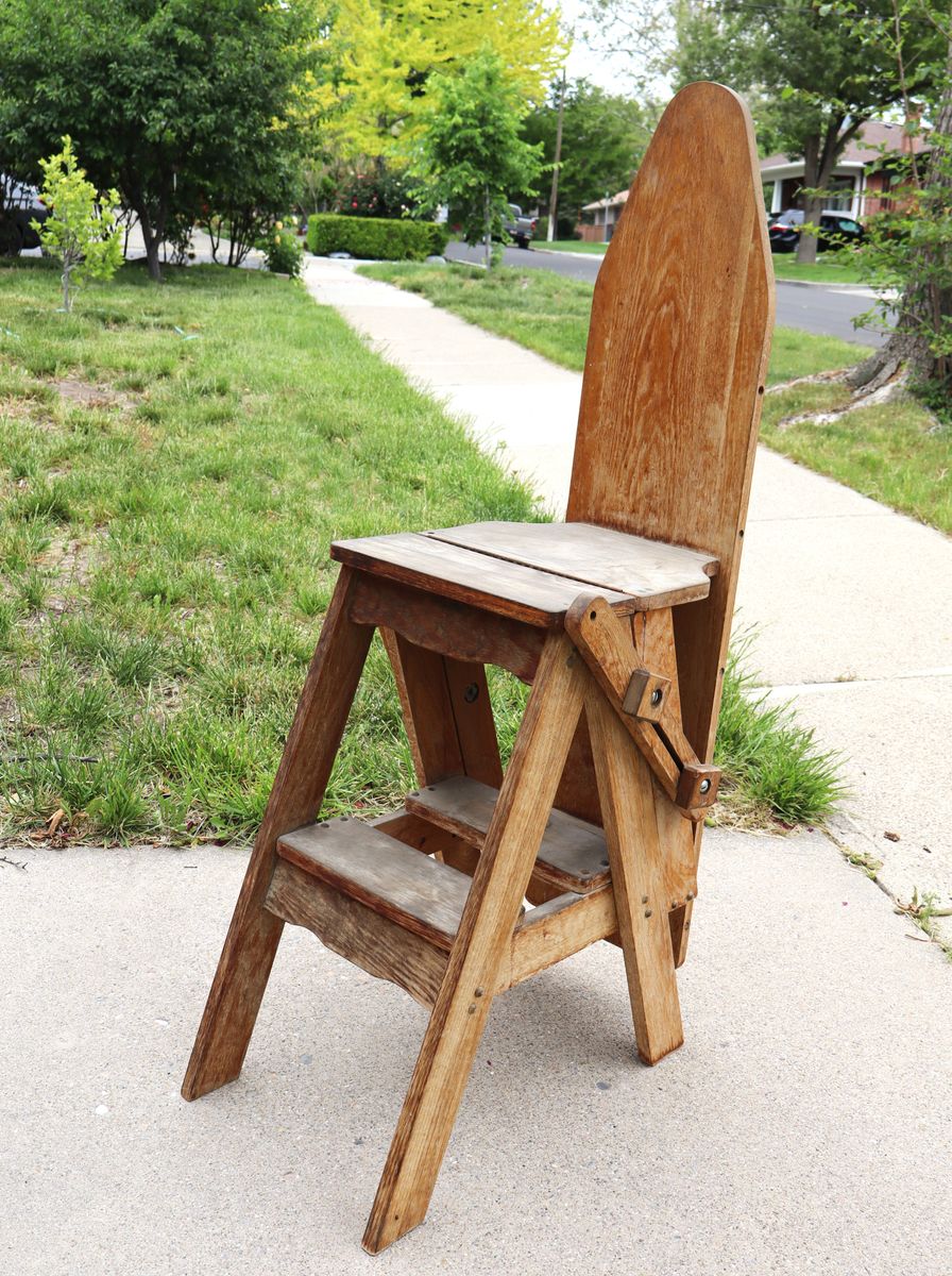 Cute Antique Amish Ironing Board / Step Stool / Chair / Thingy