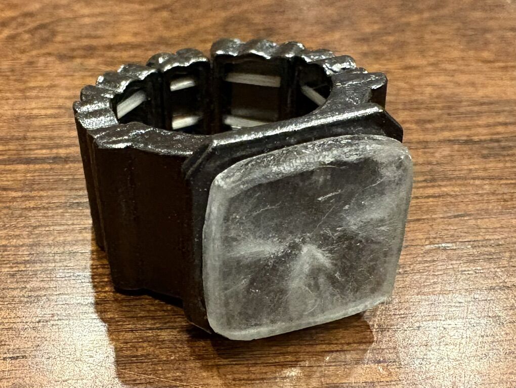 Black Tourmaline Ring W/ Quartz Stone