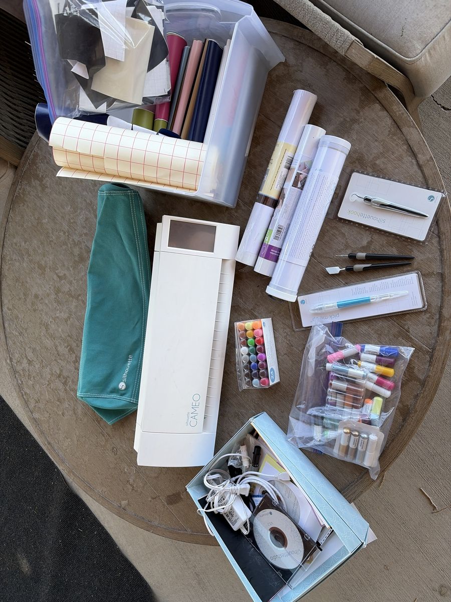Silhouette Cameo 3 Electronic Cutting Machine Bundle - Vinyl, Tools, Pens & Accessories