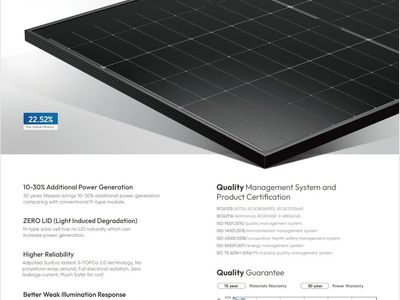 NEW 450W, All Black, N-Type, Bifacial, Dual Glass Solar Panels (New with warranty)