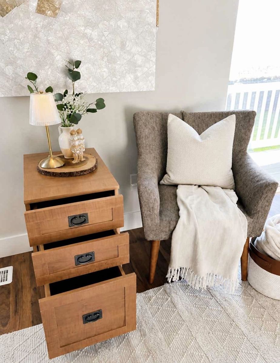 Modern Accent Chair & 3-Drawer Accent Cabinet Set – $275 O.B.O