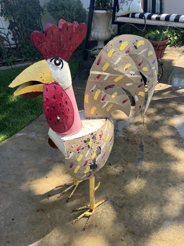 Large Metal Rooster 39 Tall
