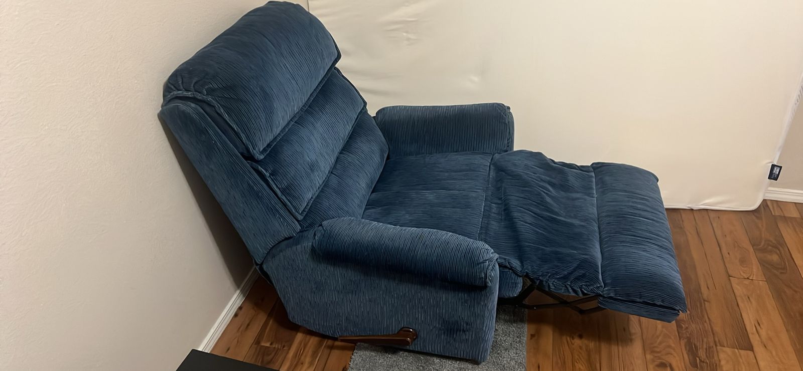 Comfy Blue Fabric Recliner Chair