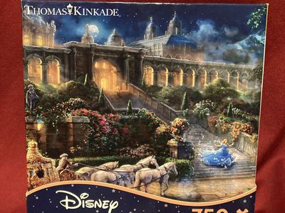 Disney Thomas Kinkade Cinderella Clock Strikes Puzzle 750 Pieces New