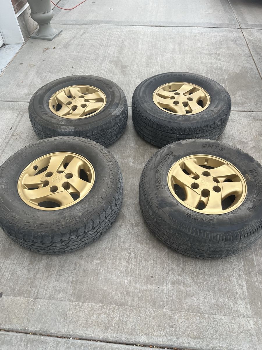 Gold Toyota 6x5.5 Wheels and 265/70/R16 Tires