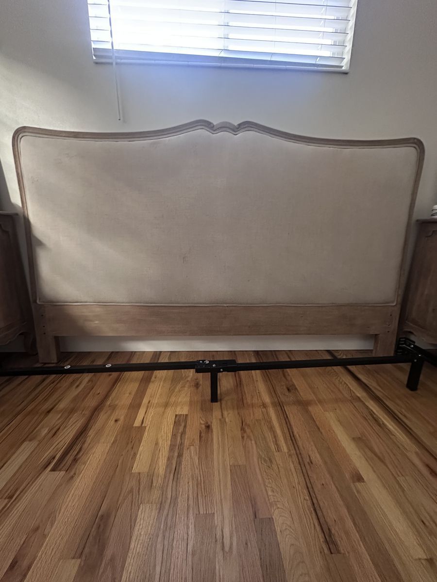 Pottery Barn King Headboard and two nightstands