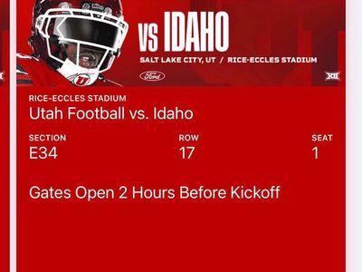 Utah Football vs Idaho Tickets - Sept 3, 2026 (Sec E34, Row 17)