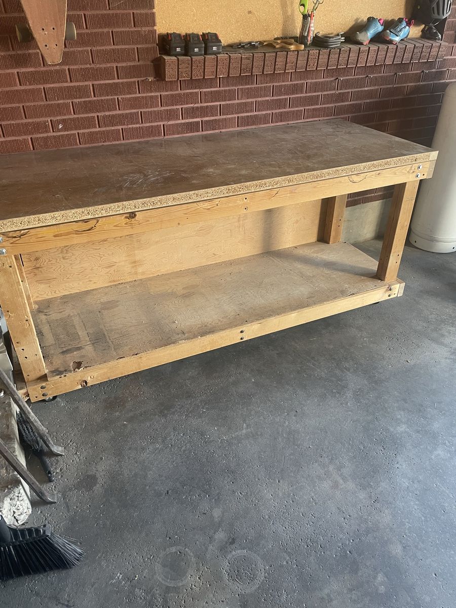 Heavy wood work bench