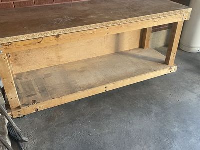 Heavy wood work bench