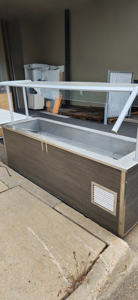Commercial Cold Food Bar with Sneeze Guard - Stainless Steel Drop-In - Used Food Service Equipment