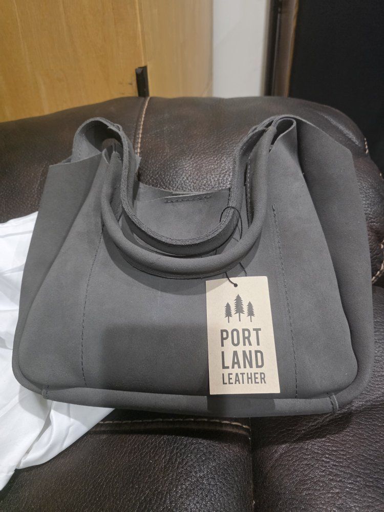 Portland Leather Small Classic Tote Bag in Gray - New with Tags