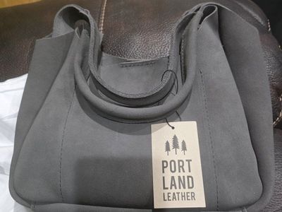 Portland Leather Small Classic Tote Bag in Gray - New with Tags