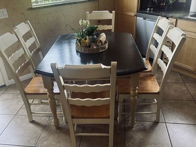 Birch Dining Room Table & 6 Ladder Back Chairs