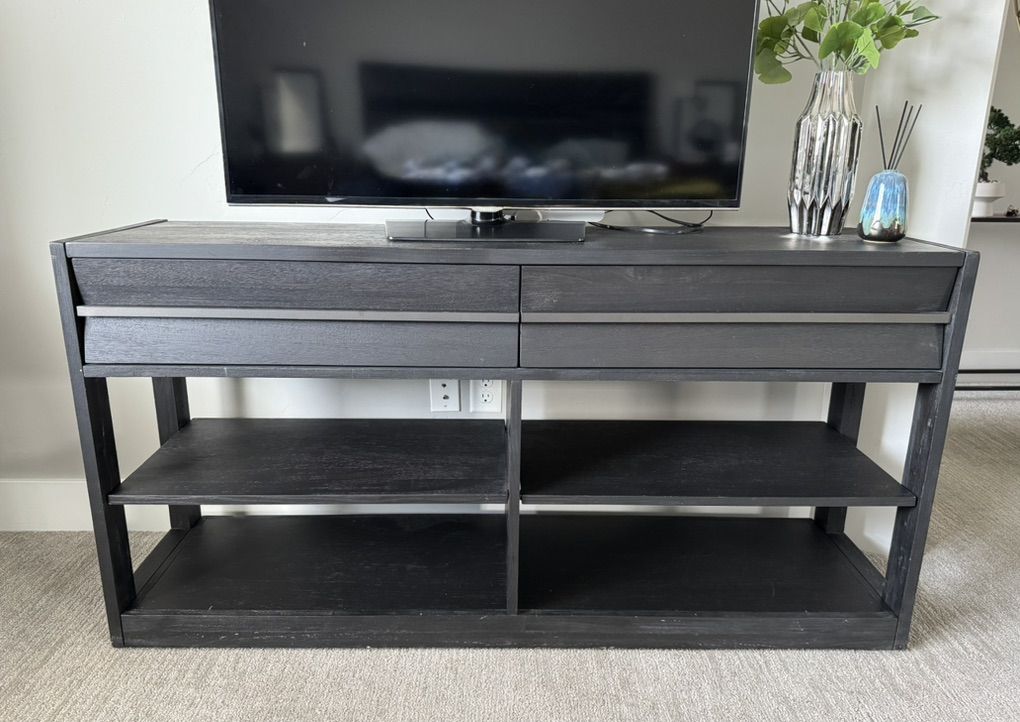 Modern Black Credenza Cabinet Sideboard