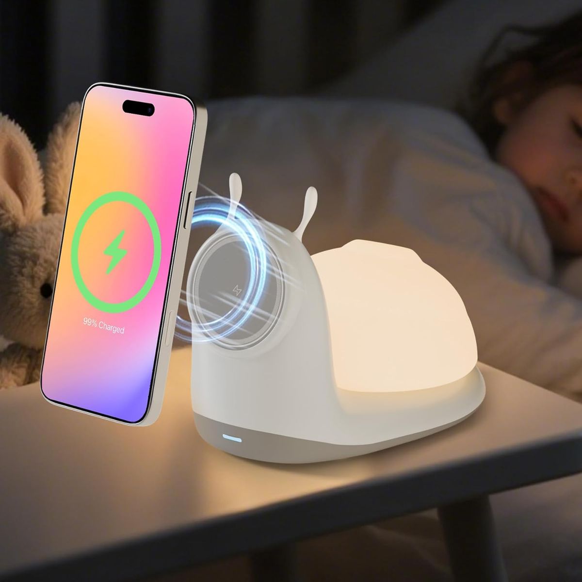 NEW Magnetic Wireless Charger Stand for iPhone: 15W Fast Charging Desk with Night Light iPhone 17 16e 16 15 14 13 12 Pro Max