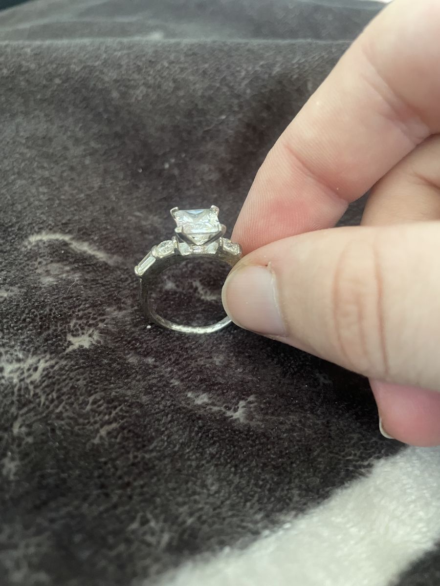 Silver Ring with Square Clear Stone