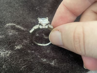 Silver Ring with Square Clear Stone