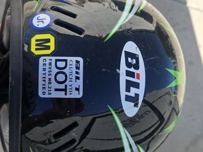 Bilt Clutch YTH Youth Full-Face Off-Road Helmet - Green/Black/White, Size M (DOT Certified)