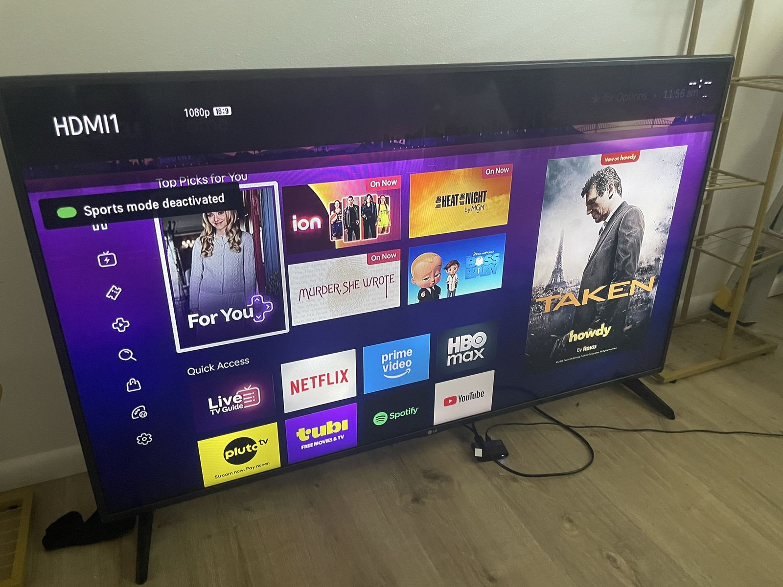 50” LG TV with Roku included