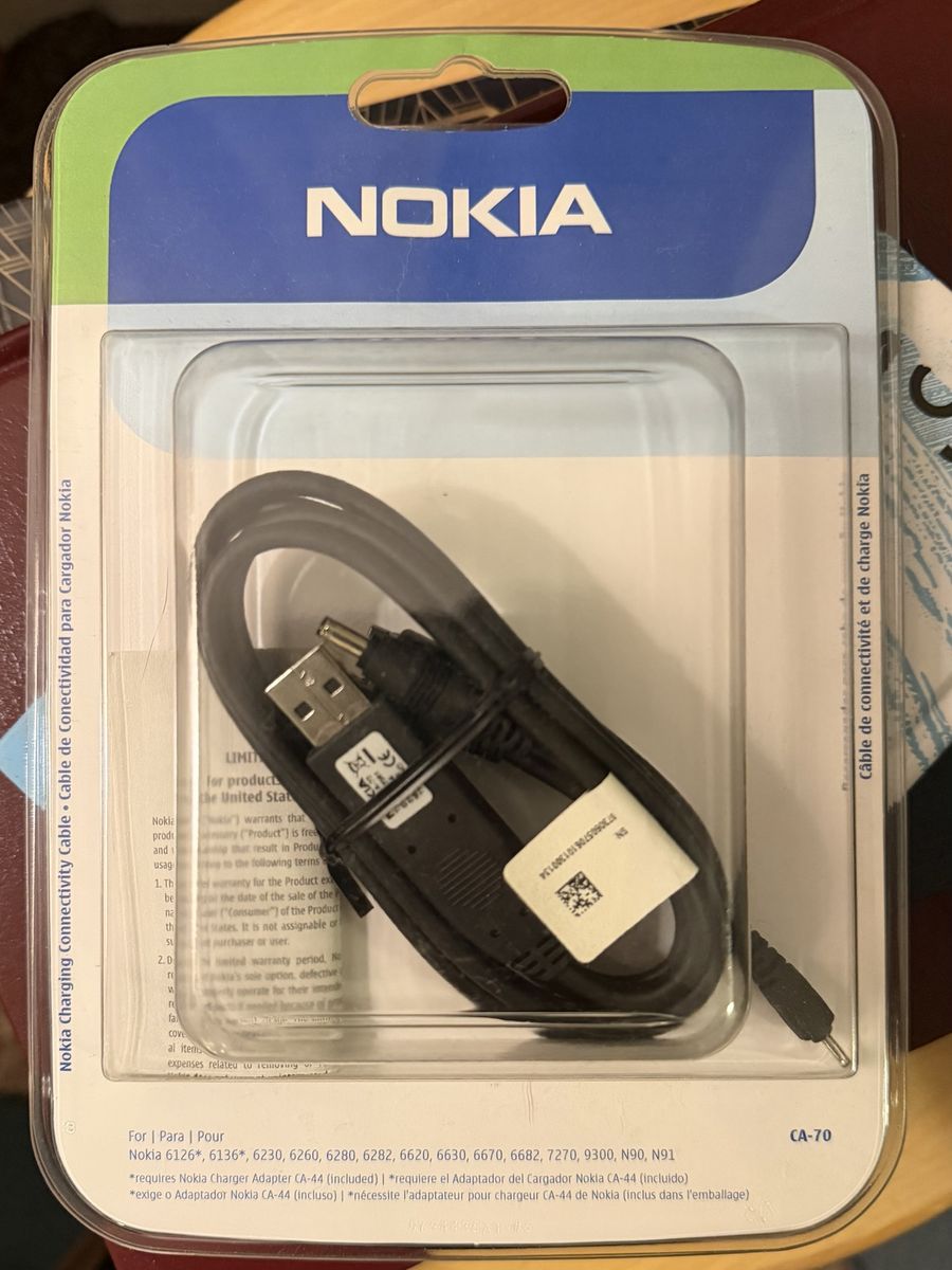 Genuine Nokia CA-70 Charging Connectivity USB Cable - New Sealed