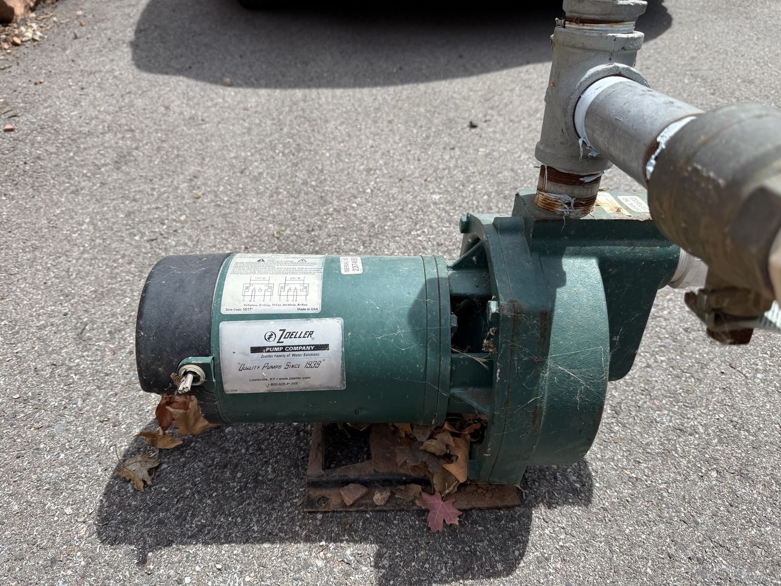 Zoeller 98J115 1.5 HP Water Pump 115/230V