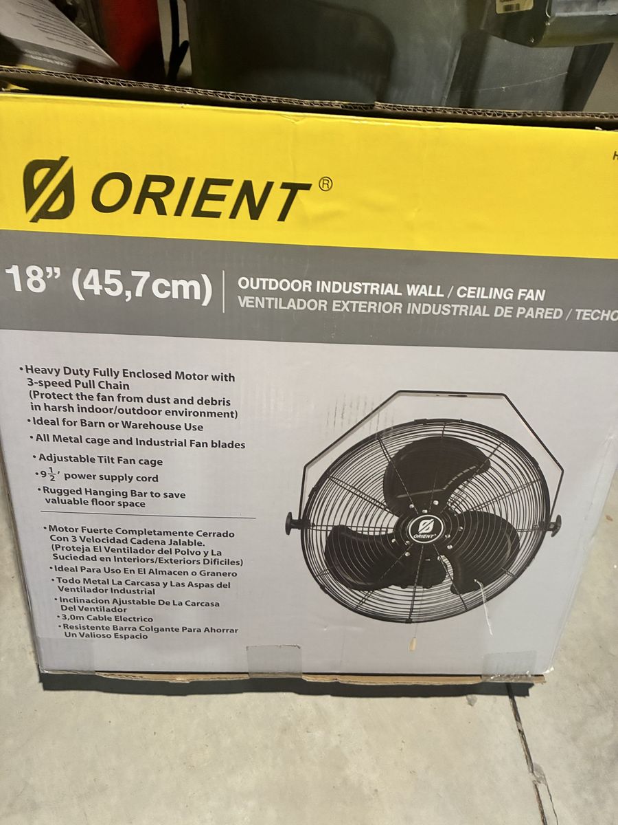Shop fan 18 inch wall mount. New in Box
