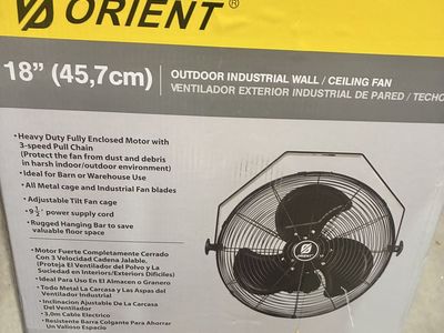 Shop fan 18 inch wall mount. New in Box