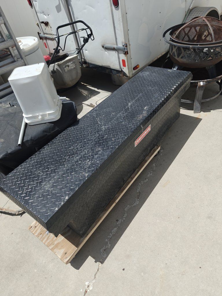 Craftsman Diamond Plate Truck Tool Box - Black Metal Storage Organizer