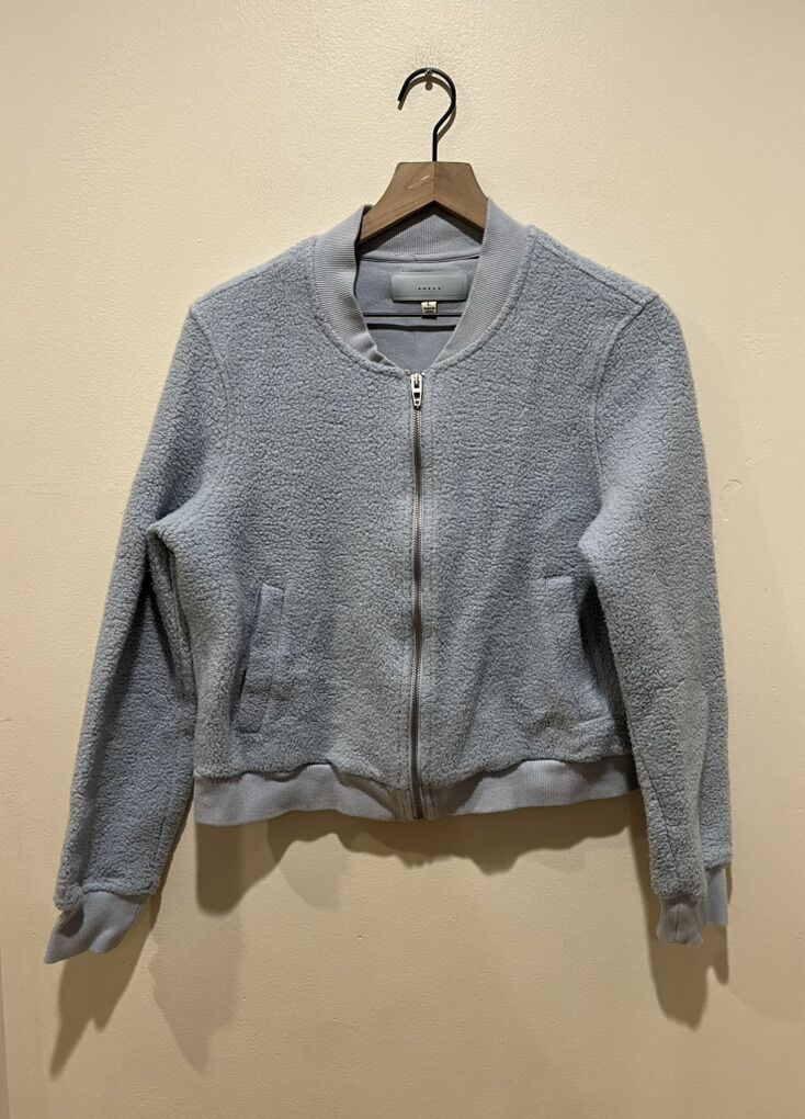 Blank NYC Baby Blue Fleece Jacket Size Large