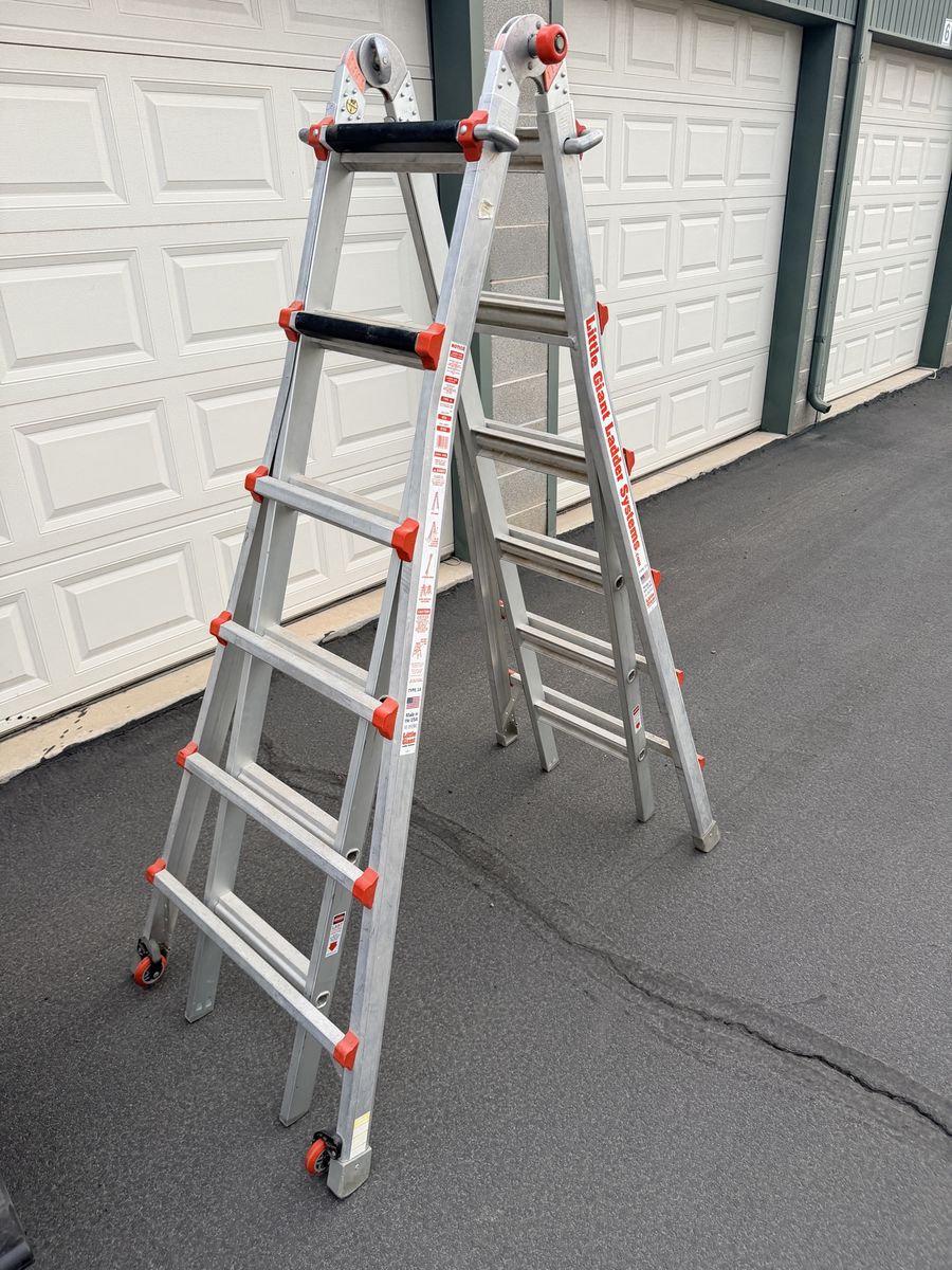 Little Giant Multi-Position Aluminum Ladder with Wheels