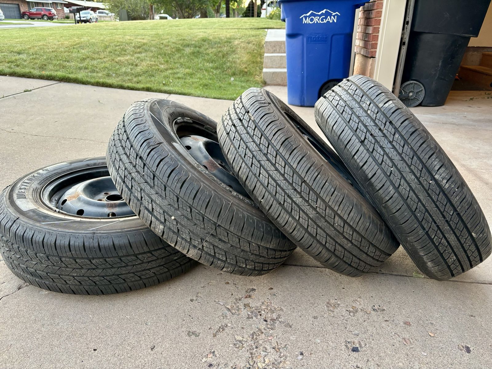 Set of 4 Westlake All-Season Tires 215/70R16 with Steel Rims - Excellent Tread for Cars/SUVs