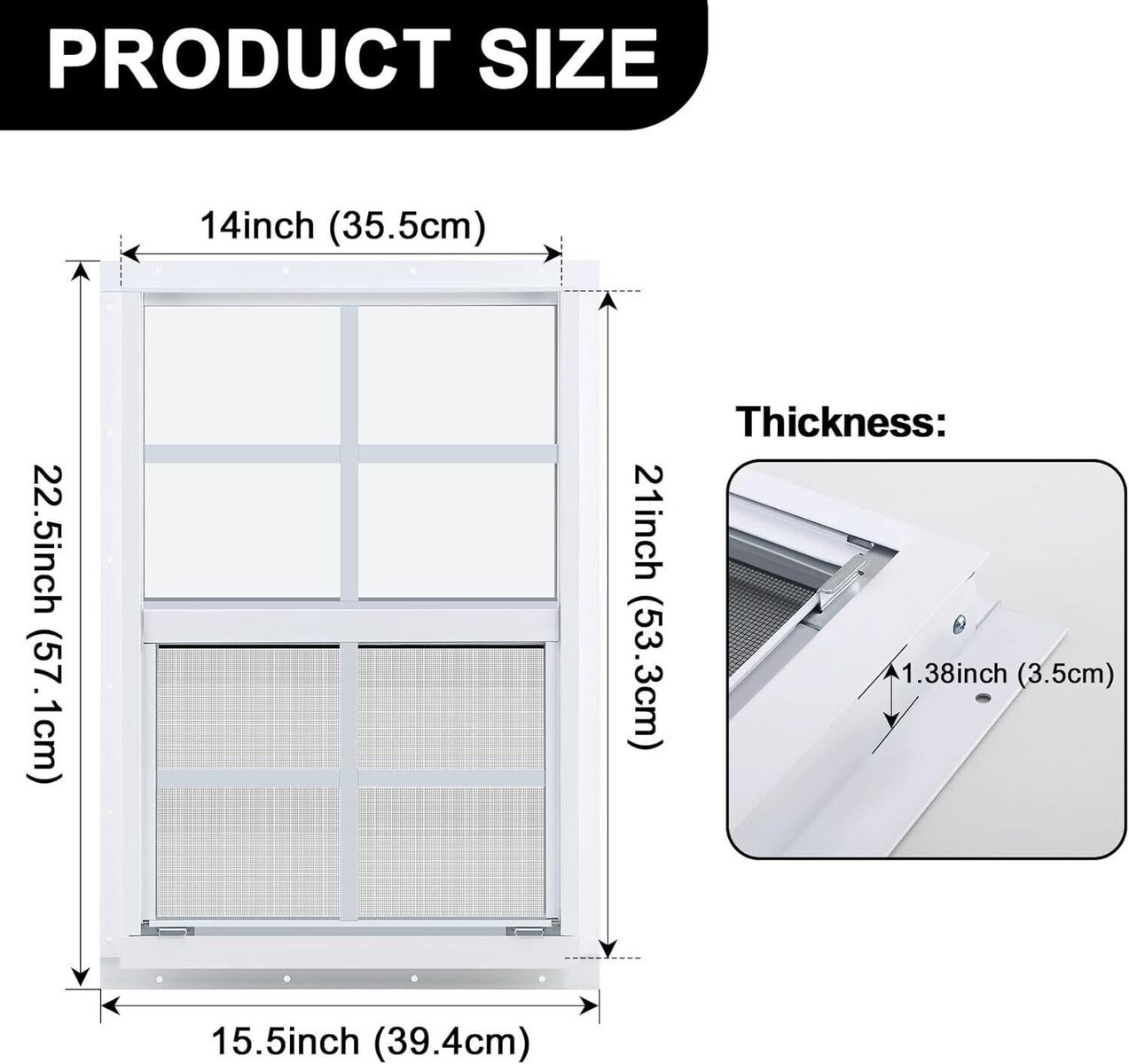 NEW / 2-Pack Aluminum Shed Windows Kit 14x21in.