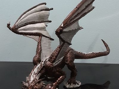 Reaper Miniatures Pewter Dragon, Partially Painted