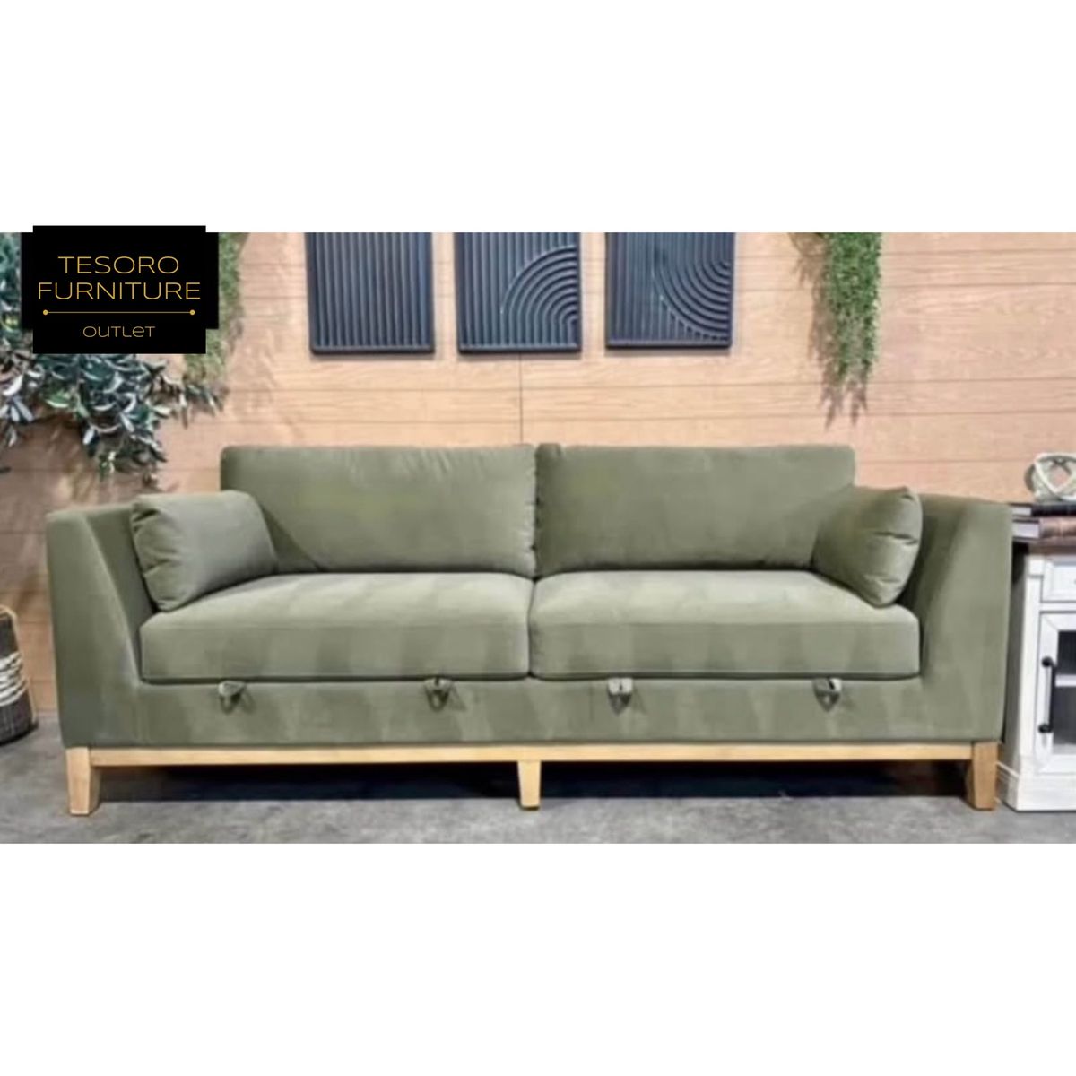 MOKENA VELVET SOFA WITH STORAGE WE OFFER DELIVERY