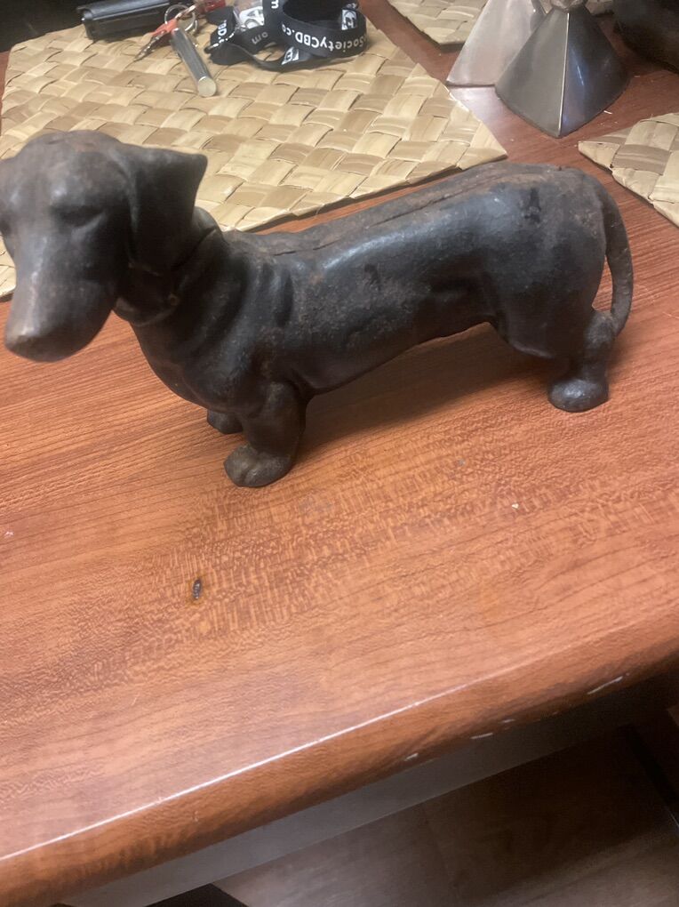 Antique Penny Bank Boot Scraper Door Stop