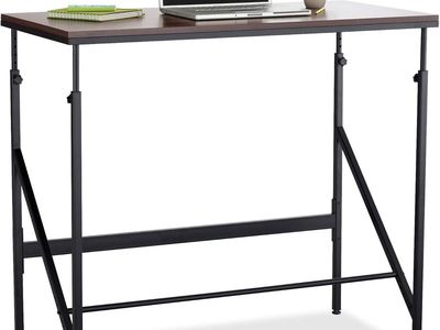 SAFCO SIT/STAND BI-LEVEL DESK, WALNUT/NATURAL, 48"W X 24"D X 50"H, 1957WL NEW IN ORIGINAL BOX!!!