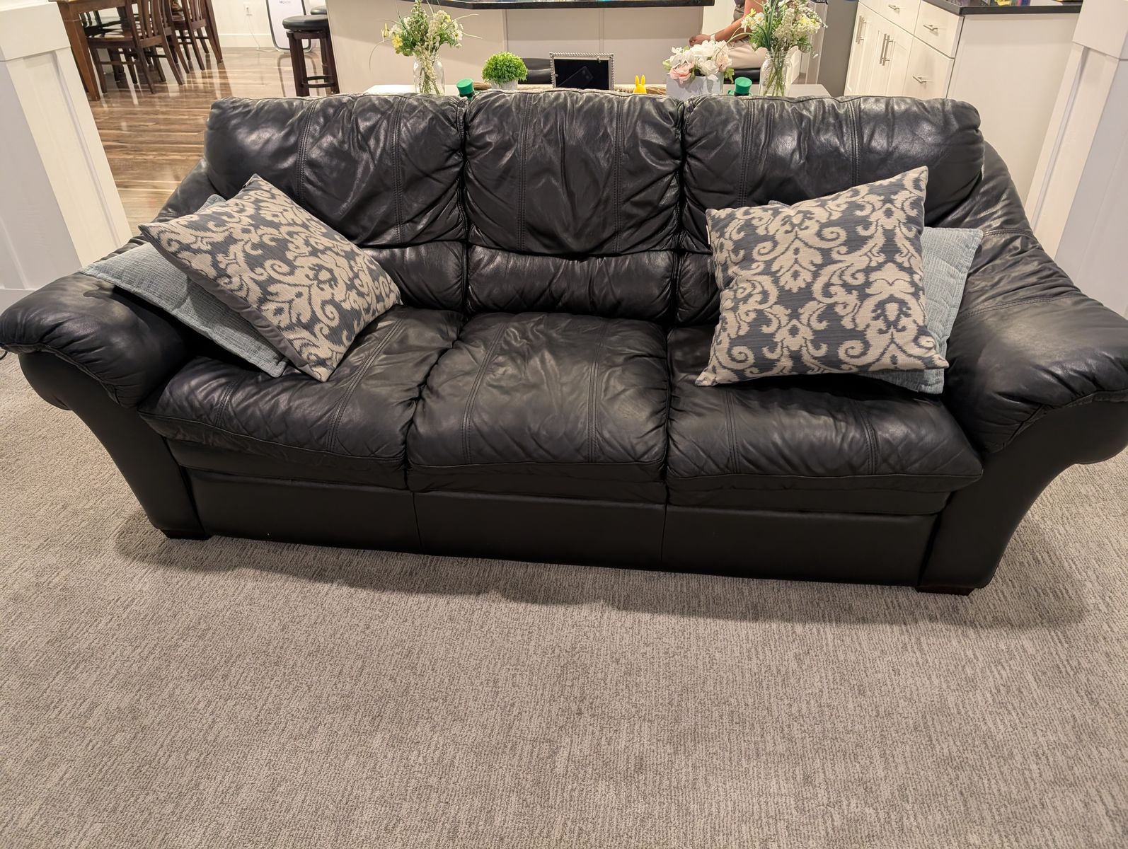 Leather couch and love seat