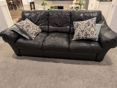 Leather couch and love seat
