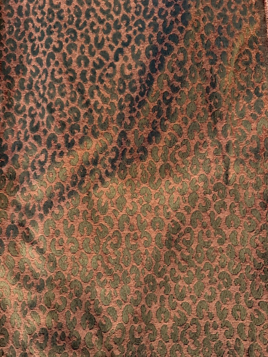 Leopard Print Fabric - Burnt Orange / Bronze Upholstery or Craft Material 3 1/2 Yards Long